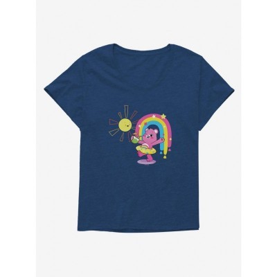 Cheer Bear Inner Tube Scoop Neck T-Shirt for Plus Size Girls