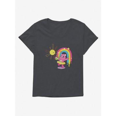 Cheer Bear Inner Tube Scoop Neck T-Shirt for Plus Size Girls