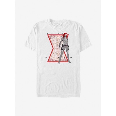 Marvel Black Widow Themed Lightweight Cotton T-Shirt - Men's White