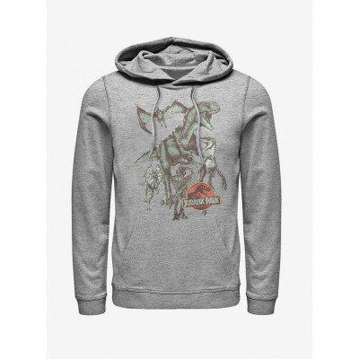Vintage Dinosaur Stampede Unisex Hoodie - Black