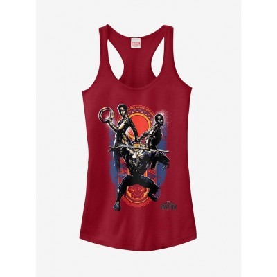 Marvel Black Panther 2018 Allies Girls Racerback Tank Top - Black
