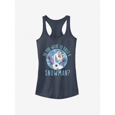 Disney Build-A-Snowman Girls Cotton Tank Top - Blue