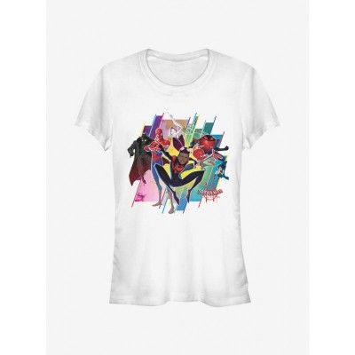 Marvel Girls' Into The Spider-Verse Action T-Shirt - White