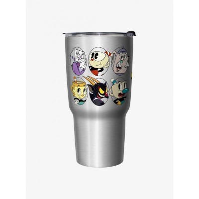 Cuphead Character Badges Travel Mug - 27oz Metallic Unisex