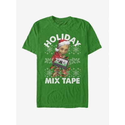Marvel's Guardians of the Galaxy Groot Holiday Mix Tape Tee - Green Men's