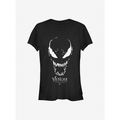 Marvel Girls' Big Face Venom T-Shirt - Black