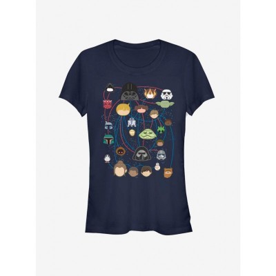 Star Wars Family Tree Girls T-Shirt in Blue