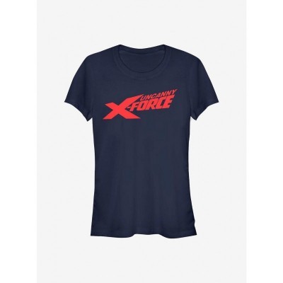 Marvel Girls T-Shirt with Deadpool Uncanny Logo - Junior Blue