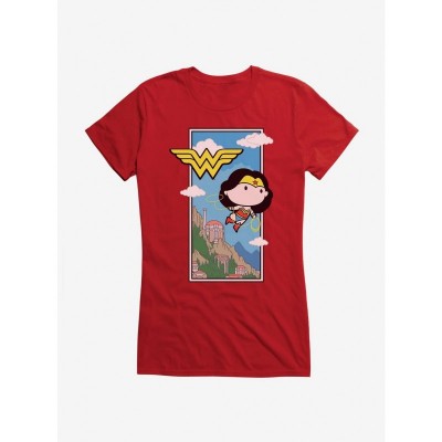 Chibi Wonder Woman Flying Lasso T-Shirt for Girls