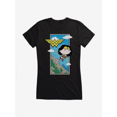 Chibi Wonder Woman Flying Lasso T-Shirt for Girls