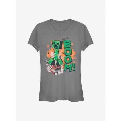 Minecraft SSS Boom Grey T-Shirt for Girls
