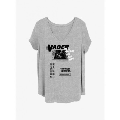 Star Wars Dark Side Plus Size T-Shirt for Girls - Grey