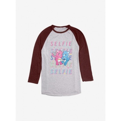 Care Bears Best Friends Selfie Raglan T-Shirt - Red Men's Size