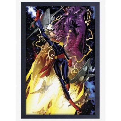 Marvel Captain Marvel Space Battle Framed Art Poster